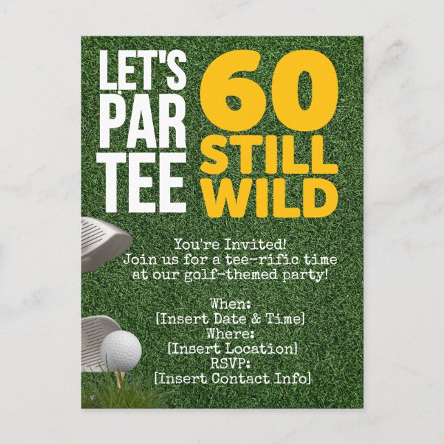 Carte Postale Golf Faisons la fête au Par 60e Anniversaire Golfe (Devant)