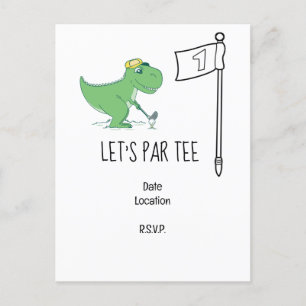 Carte Postale Golf Faisons un Par pour le 1er Anniversaire Dinos