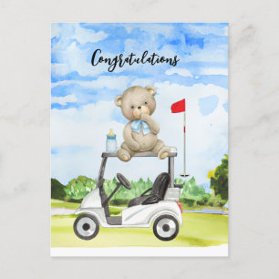 Carte Postale Golf Félicitations pour Baby Golfer It's Boy Card