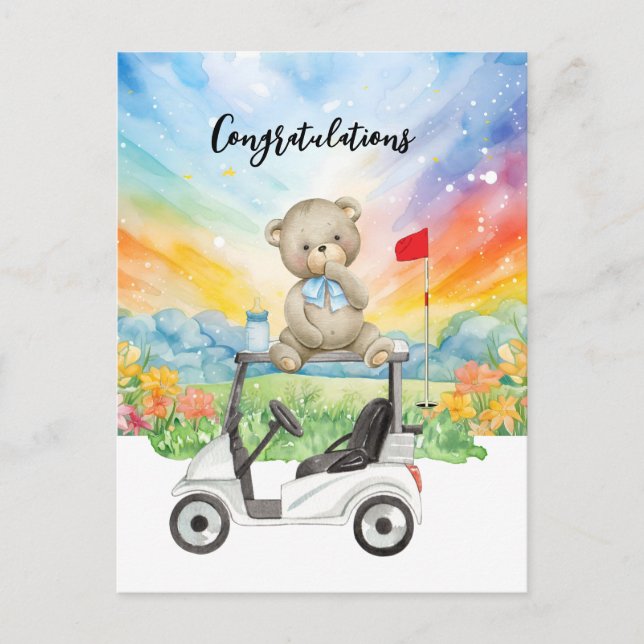 Carte Postale Golf Félicitations pour Baby Golfer It's Boy Card (Devant)