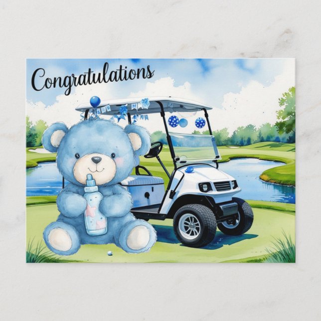 Carte Postale Golf Félicitations pour Baby Golfer It's Boy Card (Devant)