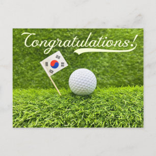 Carte Postale Golf Félicitations pour le golfeur coréen