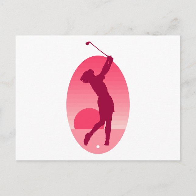 Carte Postale Golf féminin rose (Devant)