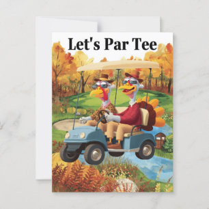 Carte Postale GOLF Fête d'action de grâce d'automne pour golfeur