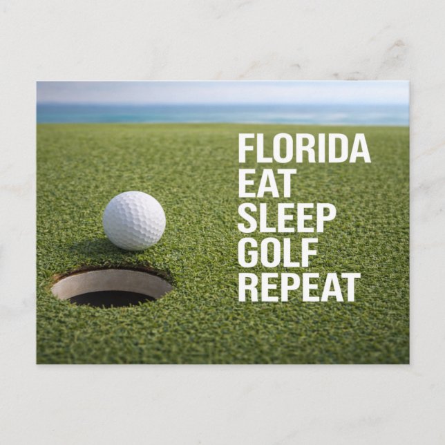 Carte Postale Golf Floride avec une balle sur le vert (Devant)