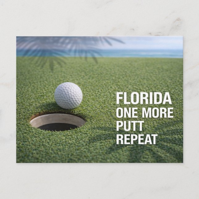 Carte Postale Golf Floride avec une balle sur le vert  (Devant)