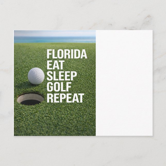 Carte Postale Golf Floride avec une balle sur le vert  (Devant)