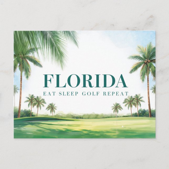 Carte Postale Golf Floride avec une balle sur le vert  (Devant)