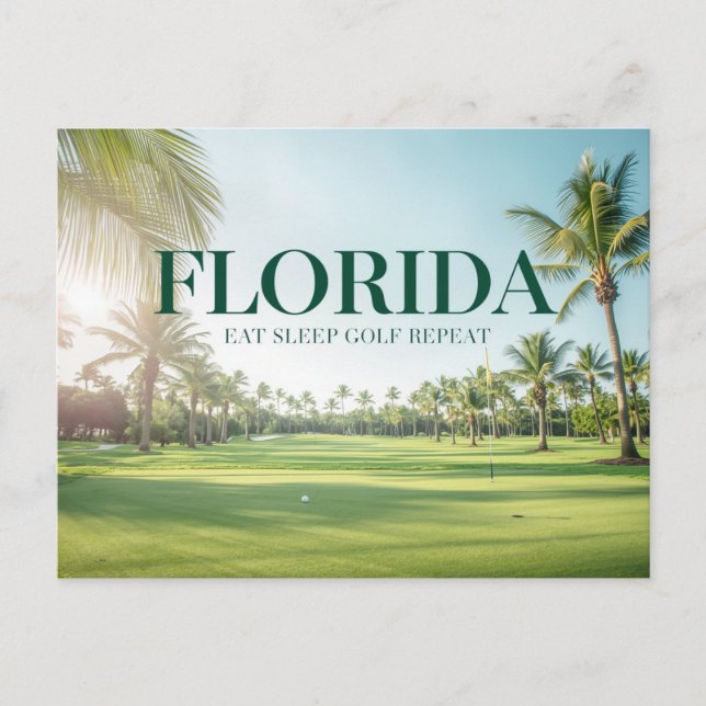 Carte Postale Golf Floride avec une balle sur le vert  (Devant)
