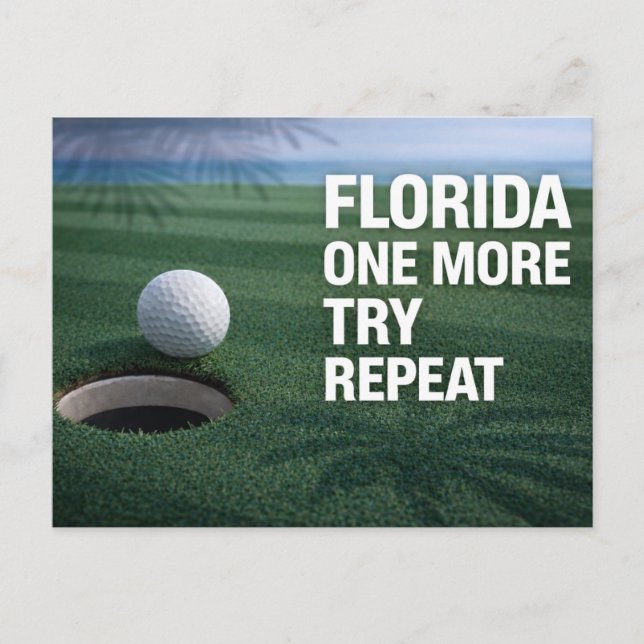 Carte Postale Golf Floride thème avec balle sur le vert  (Devant)