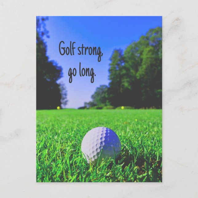 Carte Postale Golf fort aller longue pelouse balle de golf (Devant)