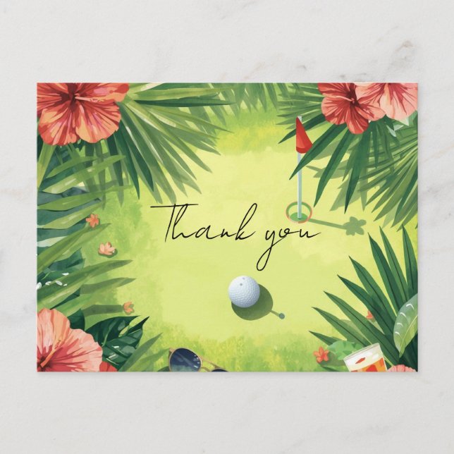 Carte Postale Golf Hawaï thème pour Hawaïen (Devant)