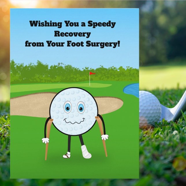 Carte Postale Golf Injury Foot Recovery Humorous Get Well (Créateur téléchargé)