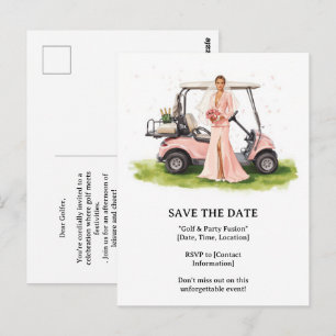 Carte Postale Golf jeune femme golfeuse fait du golf