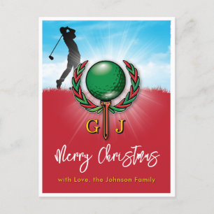 Carte Postale Golf Joyeux Noël-vacances Design
