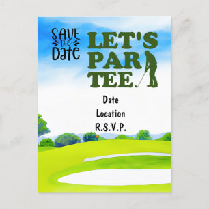 Carte Postale Golf Laissez Par Tee Party Enregistrer la date Car