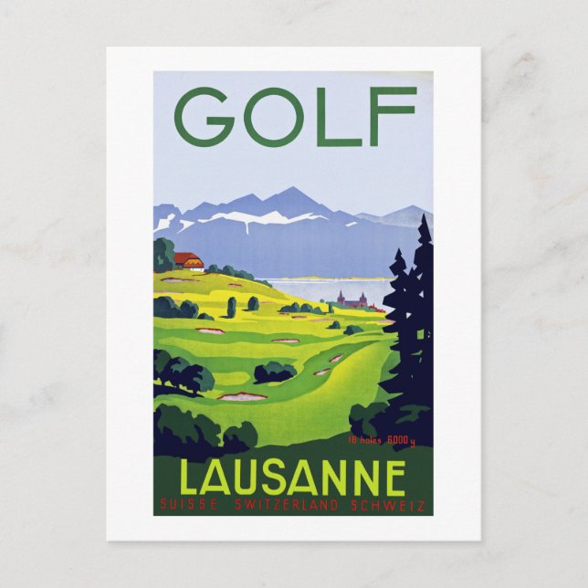 Carte Postale Golf ~ Lausanne (Devant)