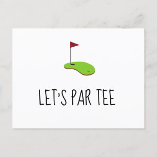 Carte Postale Golf Let’s Par avec drapeau de golf sur vert