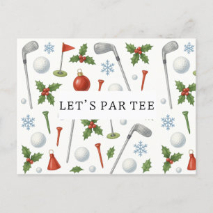 Carte Postale Golf Let’s Par Golf ChRISTMAS Party pour golfeur