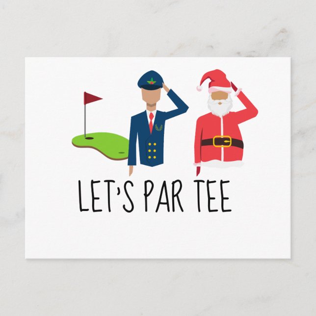 Carte Postale Golf Let’s Par tee Christmas party pour pilote (Devant)
