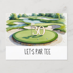 Carte Postale Golf Let's Par tee  30e anniversaire pour la fête 
