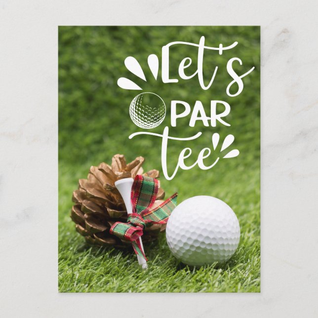 Carte Postale Golf Let's Par Tee Golfer Christmas Party (Devant)