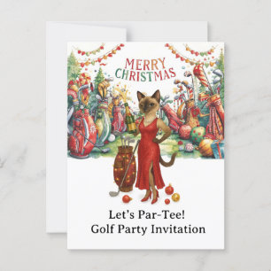 Carte Postale Golf Let's Par Tee Noël Party pour Golfer