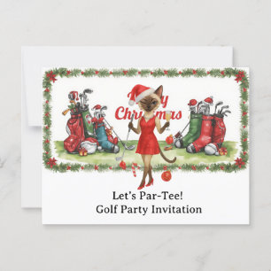 Carte Postale Golf Let's Par Tee Noël Party pour Golfer