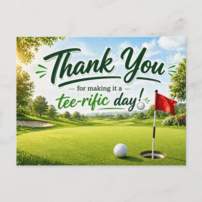 Carte Postale Golf Merci pour cette journée formidable (Devant)