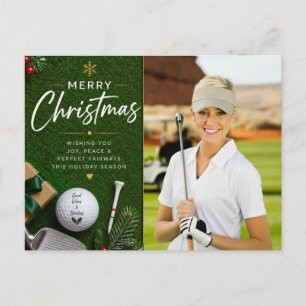 Carte Postale Golf Noël Créez votre propre photo golfeur