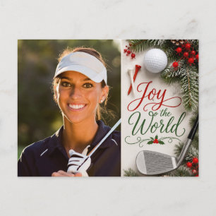 Carte Postale Golf Noël Créez votre propre photo golfeur