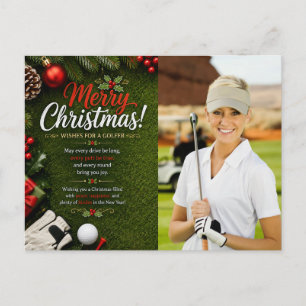 Carte Postale Golf Noël Créez votre propre photo golfeur
