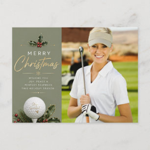 Carte Postale Golf Noël Créez votre propre photo golfeur