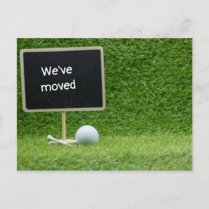 Carte Postale Golf nous avons déménagé dans une nouvelle maison