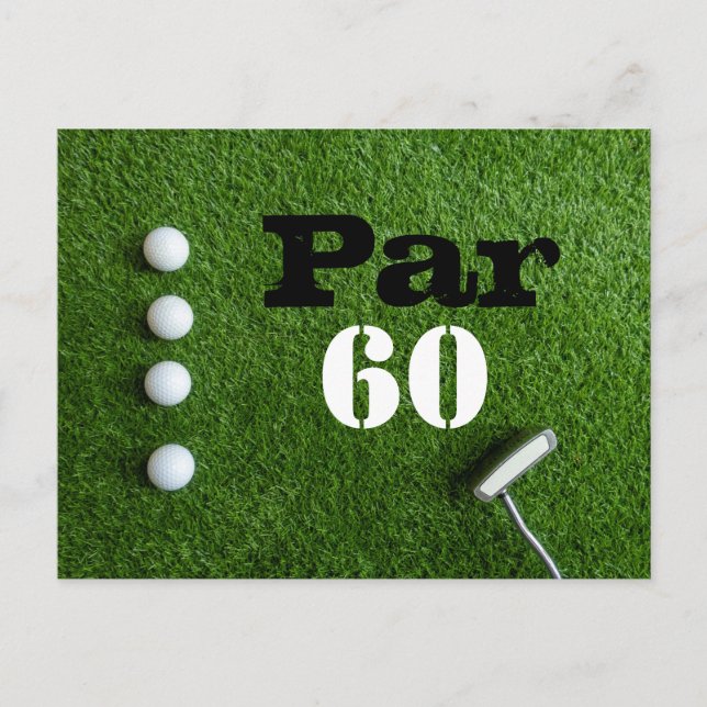 Carte Postale Golf Par 60e anniversaire de golfeurs de soixante  (Devant)