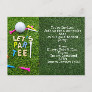 Carte Postale Golf Par invitation à la fête de golf