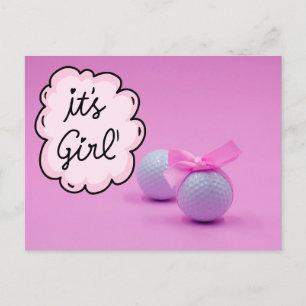 Carte Postale Golf petite fille c'est fille sur Arrière - plan r