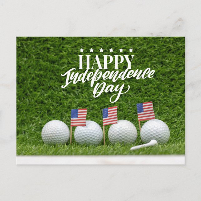 Carte Postale Golf pour le 4 juillet HAPPY Independence Day Amer (Devant)