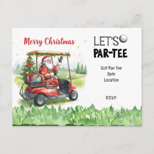 Carte Postale Golf Santa dans un chariot rouge – Drôle de Let Pa