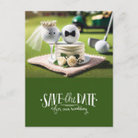 Golf sauve la date pour mariage mariée marié