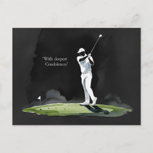 Carte Postale Golf sympathie « Avec mes sincères condoléances. »