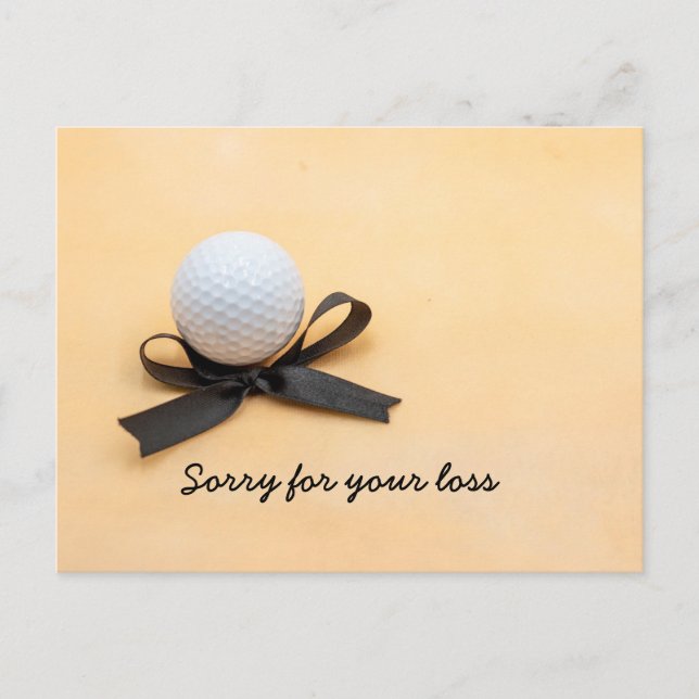 Carte Postale Golf sympathie désolé pour votre perte avec nœud n (Devant)
