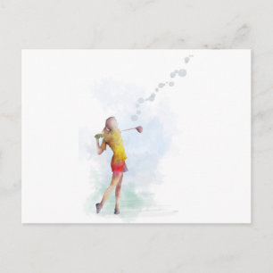 CARTE POSTALE GOLFER