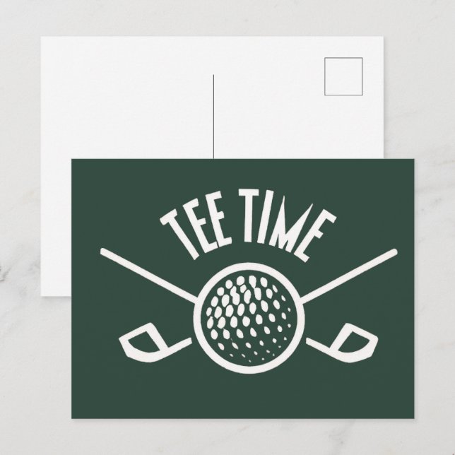 Carte postale Golfers Tee Time (Devant / Derrière)