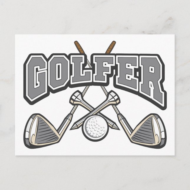 Carte Postale Golfeur (Devant)