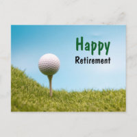 Golfeur Bonne Retraite avec balle de golf sur tee 