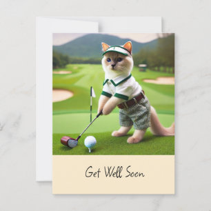 Carte Postale Golfeur joue au golf pour les amoureux des chats p