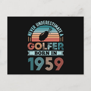 Carte Postale Golfeur né en 1959 Cadeau pour 70e anniversaire Pa