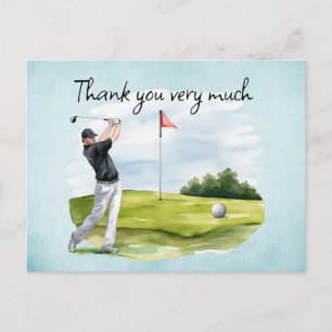 Carte Postale Golfeur sur le terrain de golf