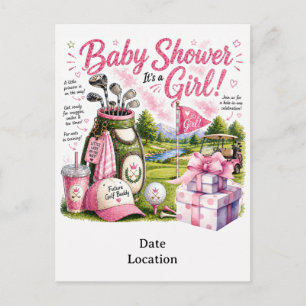 Carte Postale Golfeuse Bébé Fille Joueuse de Golf